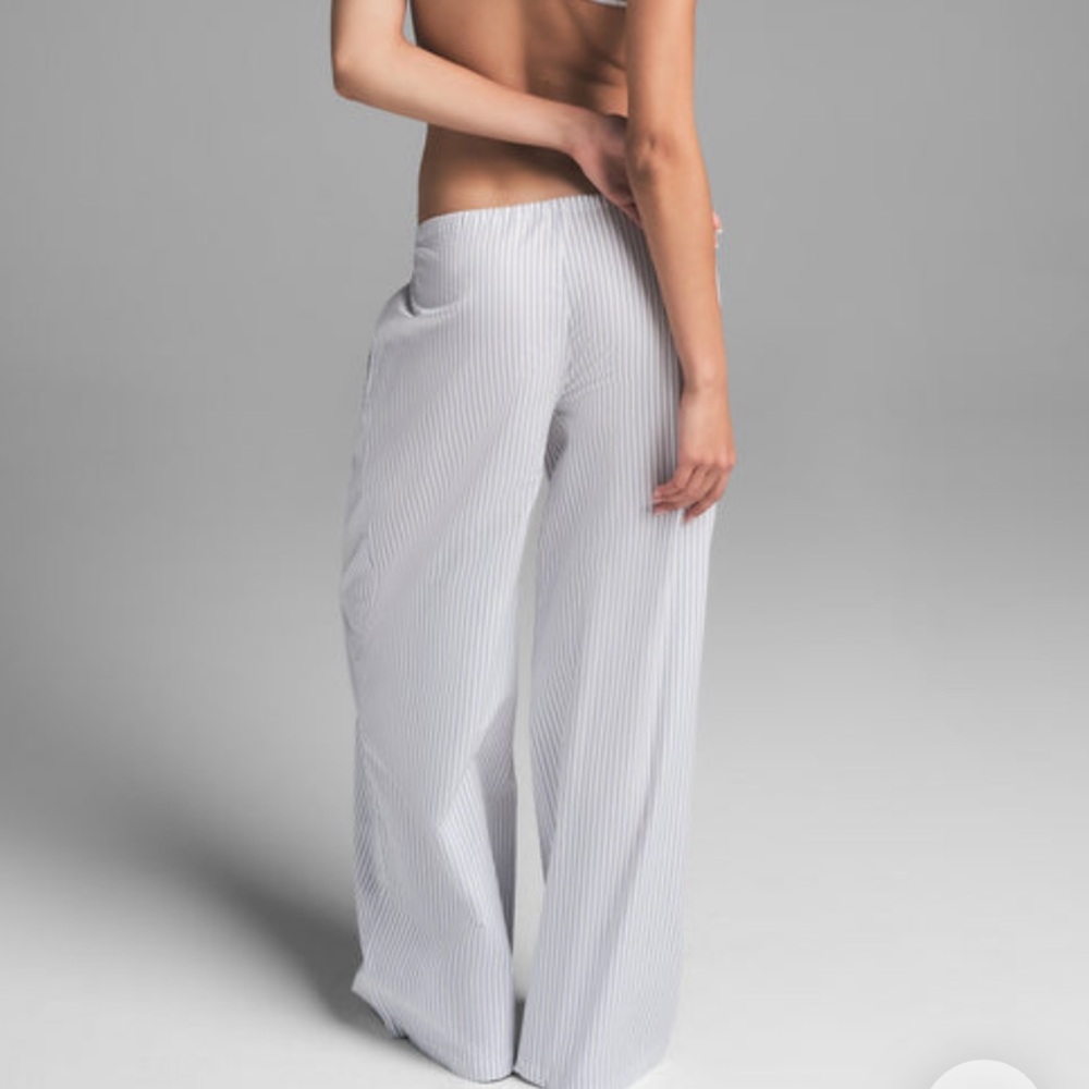 SKIMS COTTON POPLIN STRAIGHT LEG PANT S SMALL NEW NWT ZEN BLUE STRIPE